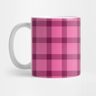 Valentine's retro tartan simple check burgundy pink Mug